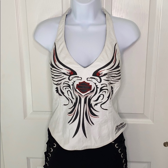 Harley-Davidson Tops - Harley Davidson Leather Halter Vest